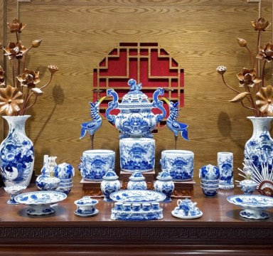 Bộ Đồ Thờ Trường Phúc Men Lam – Vẻ Đẹp Truyền Thống, Phúc Lộc Vẹn Toàn